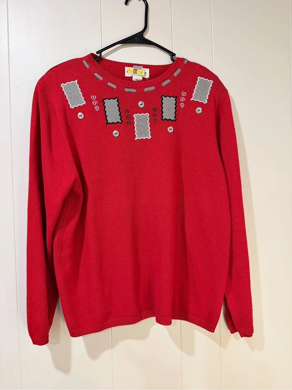 Alfred Dunner Men's Red Embellished Crewneck Size XL